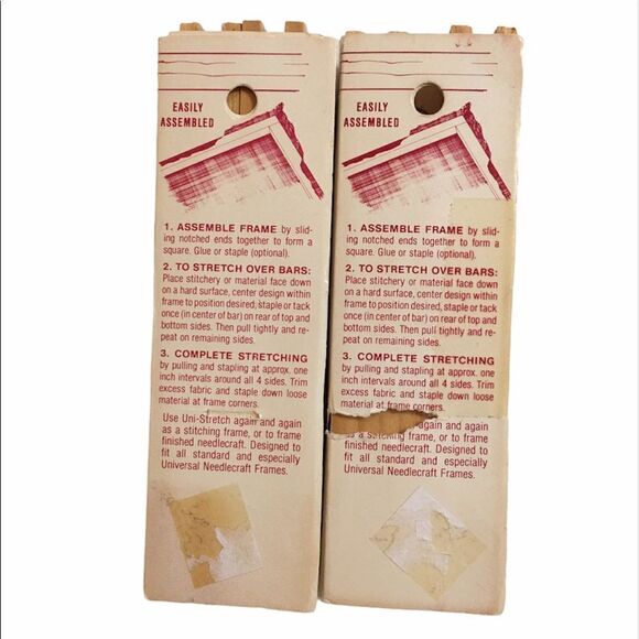 Vintage Embroidery Wood Stretcher Bars Plastic Hoop Bundle - Picture 4 of 15